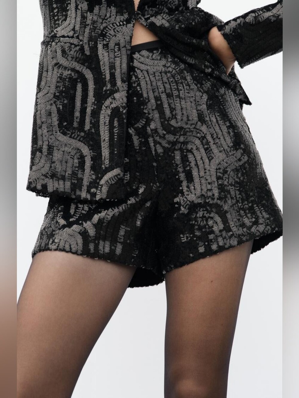 High-Waisted Sequin Shorts Size XS